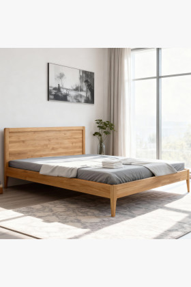 Manželská posteľ na nohách z dubu model Praha